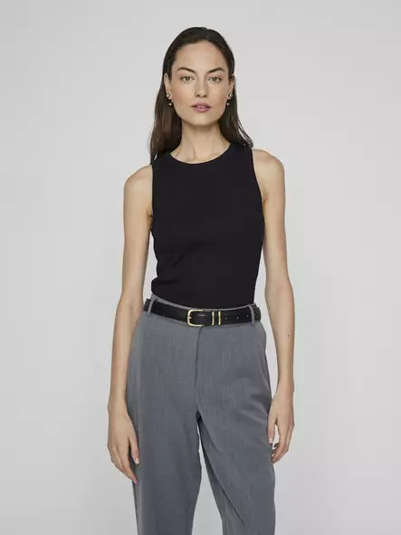 VILA VISOLA Pyöreä Pääntie Hihaton Toppi - Trikoopaidat ja Collegepaidat - NOS14101757BLACKB - 1