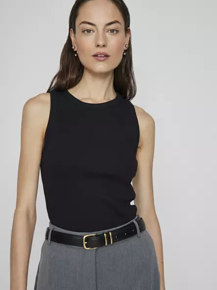 VILA VISOLA Pyöreä Pääntie Hihaton Toppi - Trikoopaidat ja Collegepaidat - NOS14101757BLACKB - 2