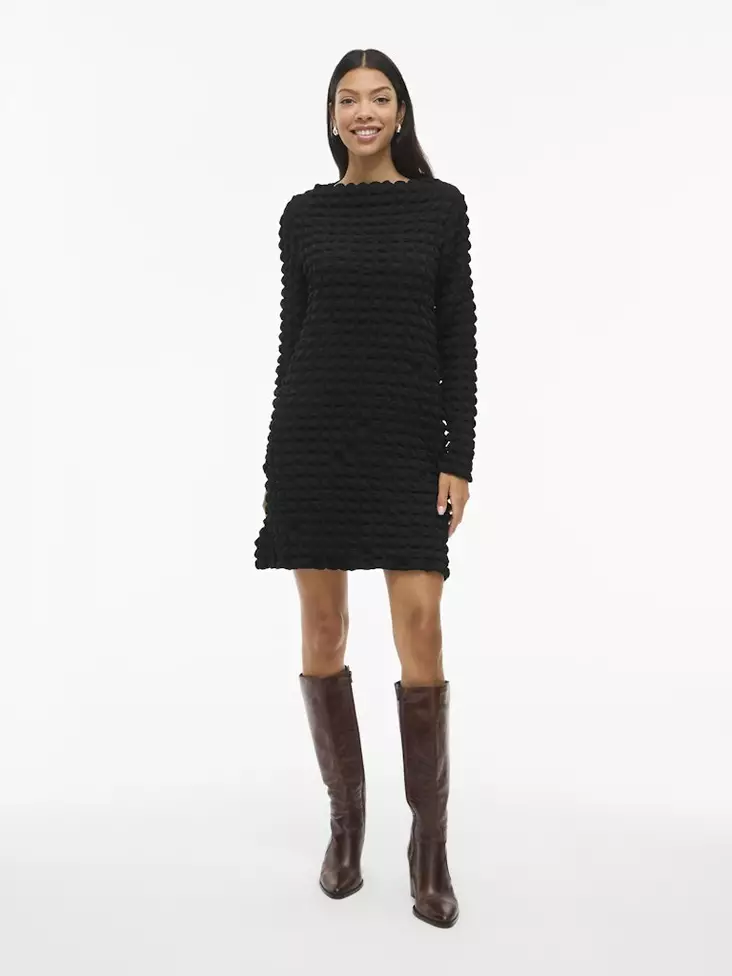 Vila Forcea Venepäänteinen Lyhyt Mekko - Trikoomekot ja Collegemekot - 25414109754BLACKB - 1