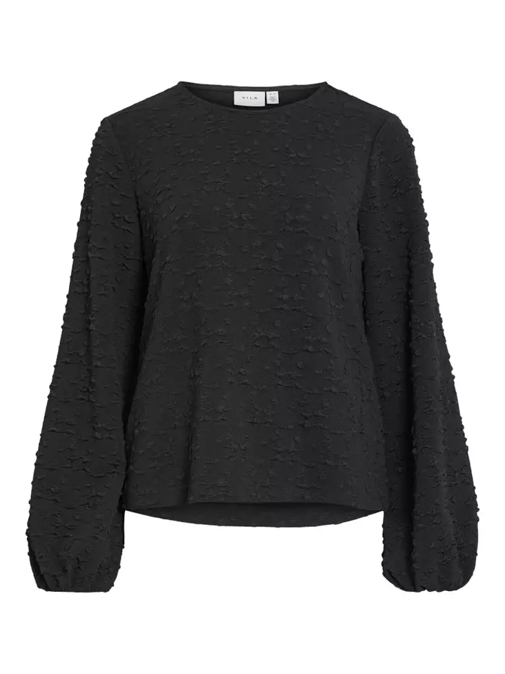 VILA Crona Pyöreäpääntienen Pusero - Trikoopaidat ja Collegepaidat - 25614111104BLACKB - 1