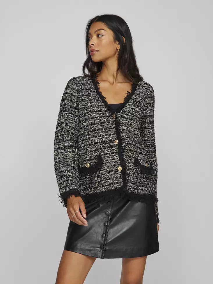 VILA VISOLERA Napitettava NeuletakkiVISOLERA Napitettava Neuletakki - Neuletakit - 24614102598BLACKB - 1