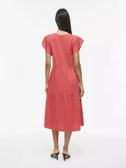 VILA VISUMMER Lyhythihainen Midimekko - Trikoomekot ja Collegemekot - NOS14087542HIBISC - 2