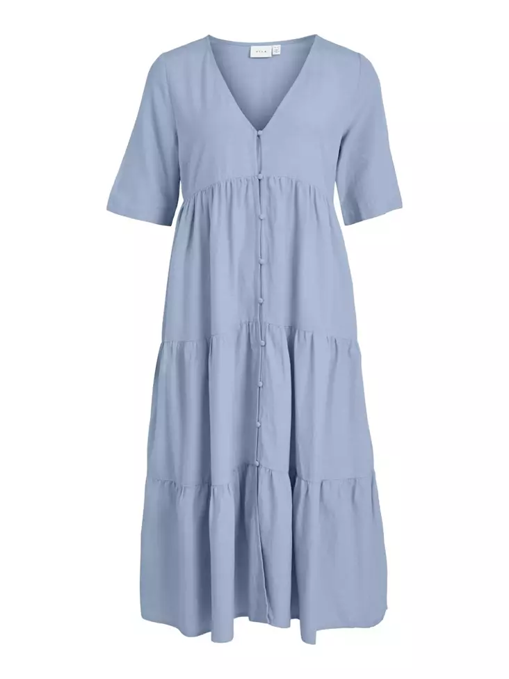 VILA Prisilla Lyhythihainen Midi Mekko - Kangasmekot - 77714076605KENTUC - 1
