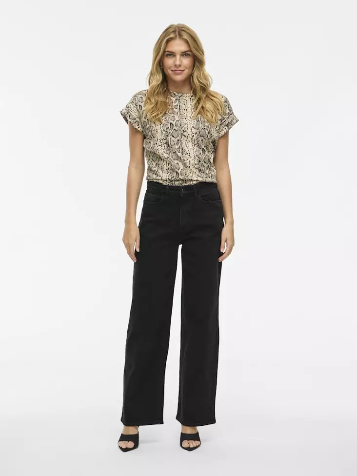 VILA Freya Korkeavyötäröiset Wide Fit Farkut - Farkut - NOS14084736BLACKD - 1