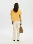 SELECTED WOMEN SLFESSENTIAL Lyhythihainen T-paita - Trikoopaidat ja Collegepaidat - NOS16087919OCHRE - 2