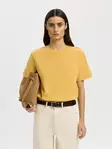 SELECTED WOMEN SLFESSENTIAL Lyhythihainen T-paita - Trikoopaidat ja Collegepaidat - NOS16087919OCHRE - 3