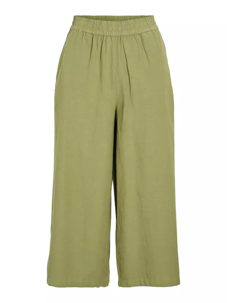 VILA VIPRISILLA Korkeavyötäröiset Culottes Housut - Cropped, 7/8 -lahje - 25114096234SAGE - 1