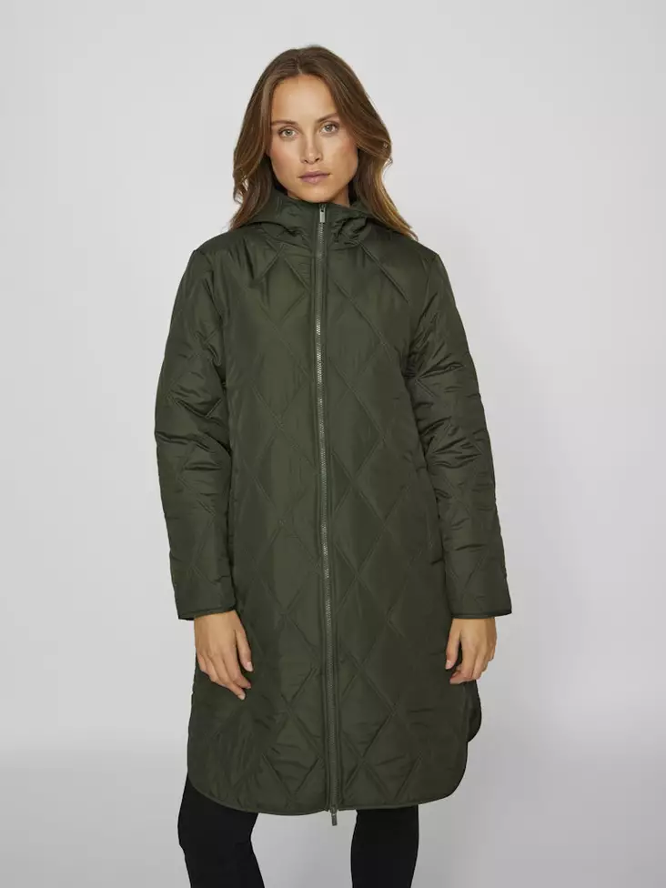 VILA Quila Tikattu Hupullinen Vetoketjullinen Takki - Kevyttakit ja Liivit - 25314103390DEEPDE - 1