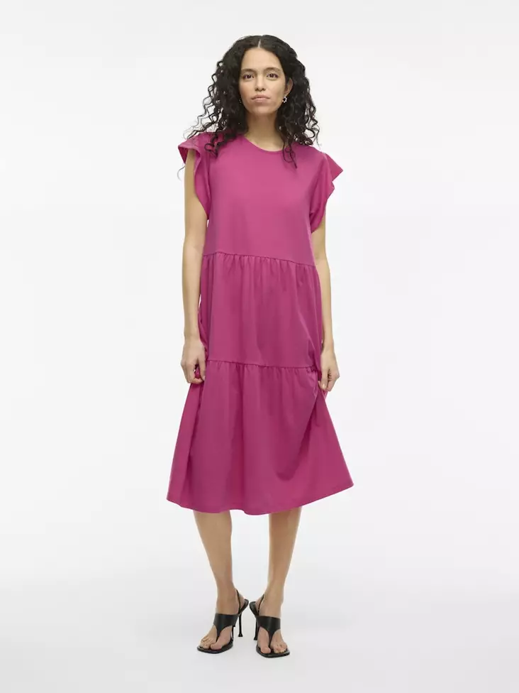 VILA Summer Lyhythihainen Midimekko - Trikoomekot ja Collegemekot - NOS14087542RASPBE - 1