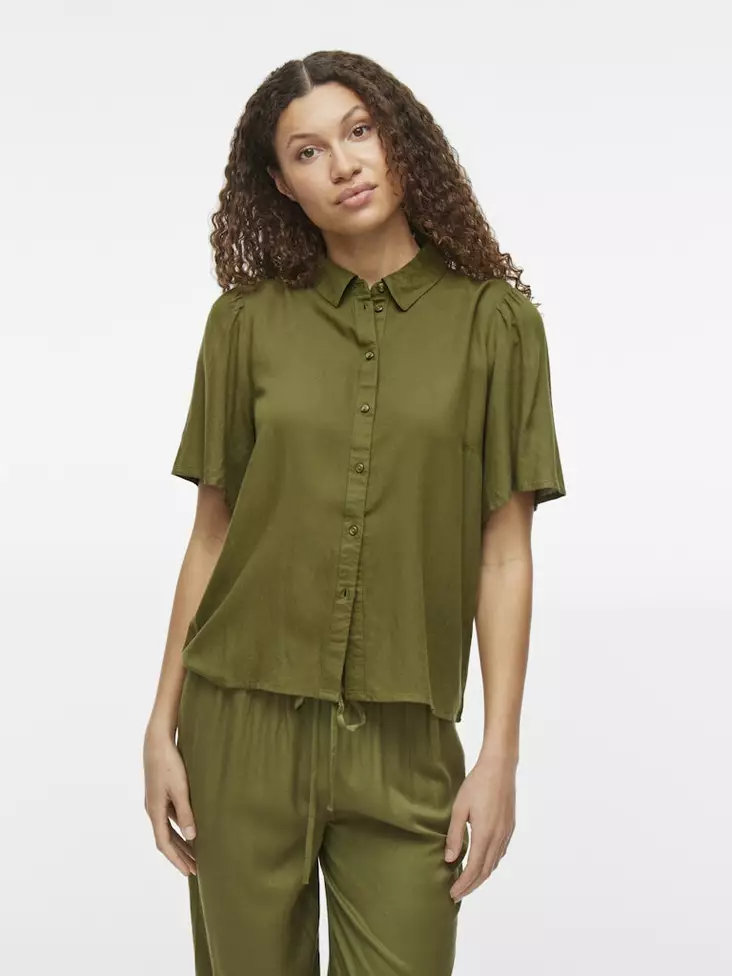 VILA Pricil Lyhythihainen Paita - Kangaspaidat - NOS14102507CAPULE - 1