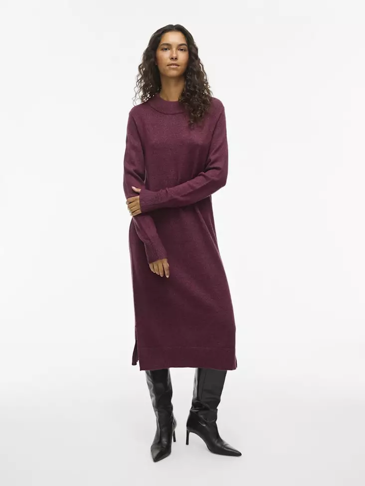 VILA Ril Pitkähihainen Pyöreäpäänteinen Midimekko - Neulepaidat, -tunikat, -mekot - NOS14061427FIG - 1