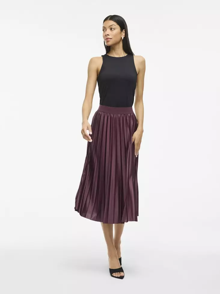 VILA Nitban Laskostettu Midihame - Pitkät hameet - NOS14063241FIG - 1