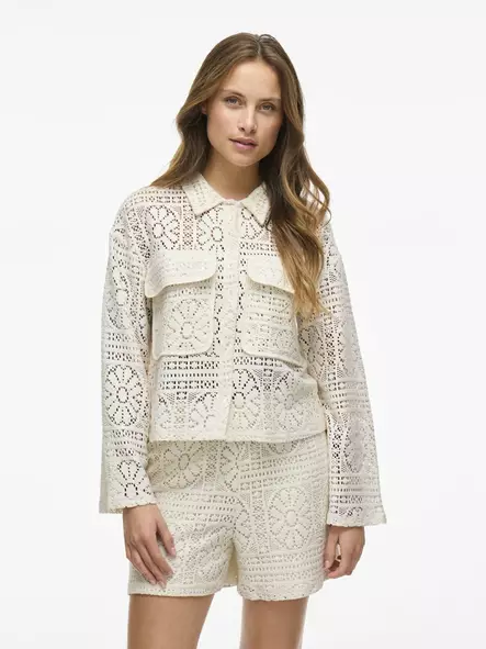 VILA VIMERINDA Virkattu Neuletakki - Neuletakit - 25314105211BIRCH - 1