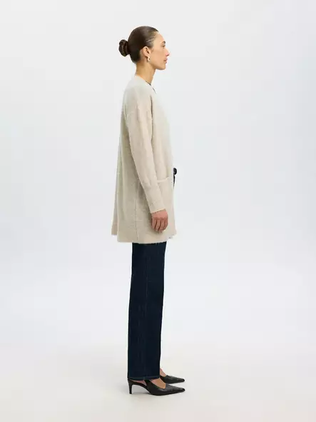 SELECTED WOMEN SLWLULU Perusmallinen Neuletakki Taskuilla - Neuletakit - NOS16085216BIRCH - 2