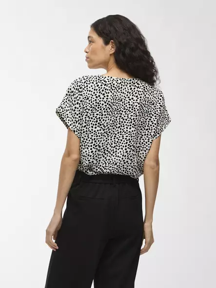 VILA VIJOSA Lyhythihainen Toppi Pyöreä Pääntie - Trikoopaidat ja Collegepaidat - NOS14101663SANDSH - 2