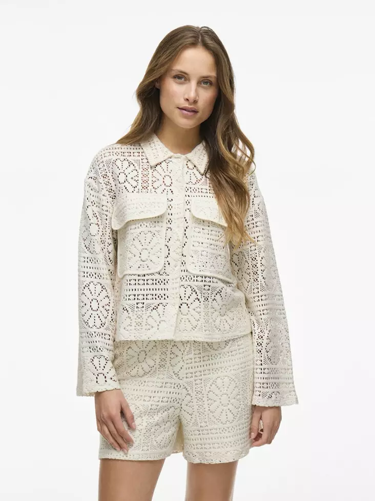 VILA VIMERINDA Virkattu Neuletakki - Neuletakit - 25314105211BIRCH - 1