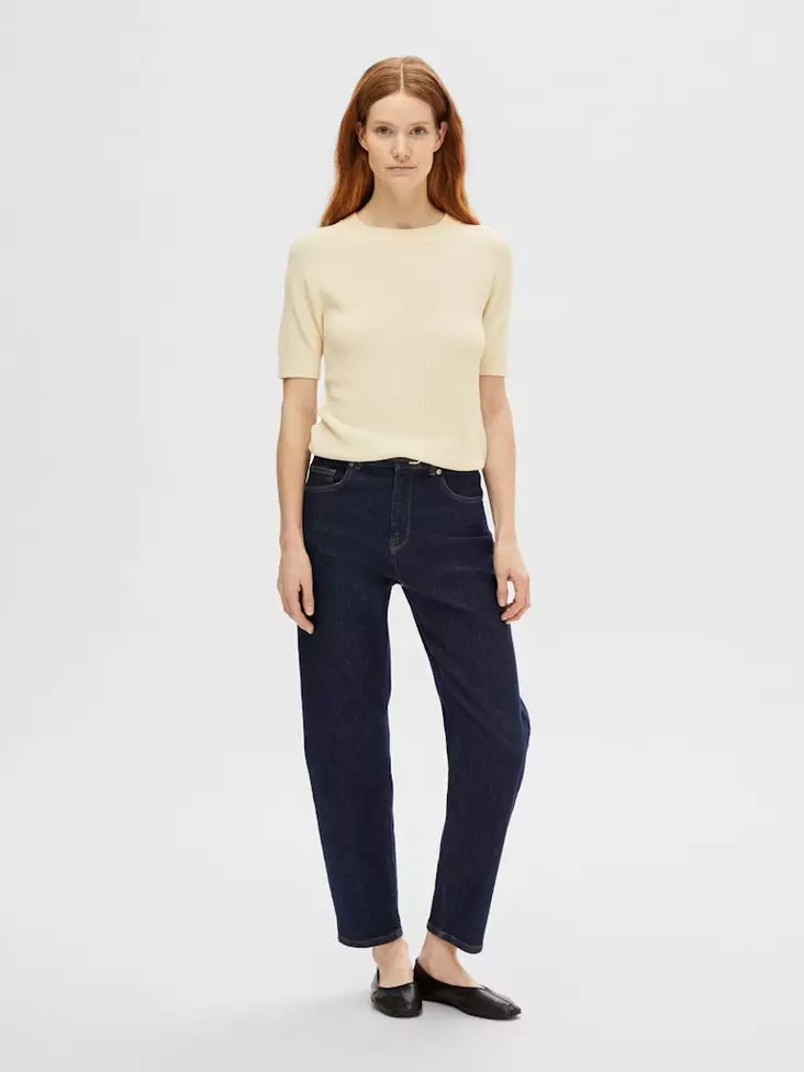 SELECTED FEMME Elinna Lyhythihainen Neulepaita - Neulepaidat, -tunikat, -mekot - 99916092292BIRCH - 1