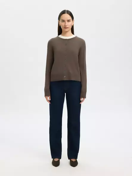 SELECTED FEMME Thea Merinovillaneuletakki Napituksella - Neuletakit - NOS16098148DELICI - 2