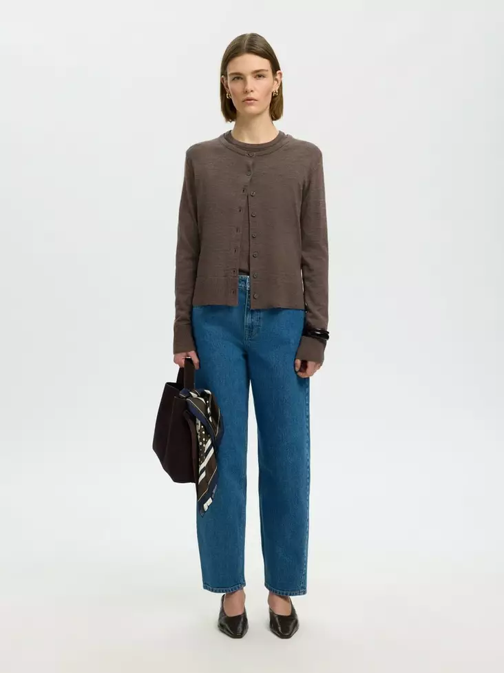 SELECTED WOMEN SLWTHEA Napitettava Merinovillaneuletakki - Neuletakit - NOS16098148DELICI - 1