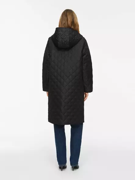VILA VITATE Hupullinen Pitkä Tikattu Takki - Kevyttakit ja Liivit - NOS14116549BLACK - 2