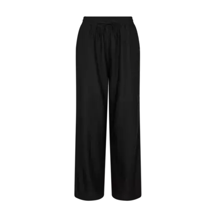 FREE/QUENT FQLAVA Korkeavyötäröiset Pellava-Viskoosihousut - Pitkät housut - NOS127405BLACK - 2