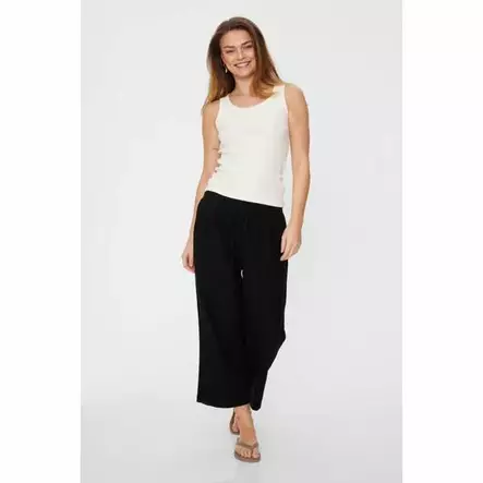 FREE/QUENT Lava Pellavahousut 7/8-lahje - Cropped, 7/8 -lahje - NOS122504BLACK - 1