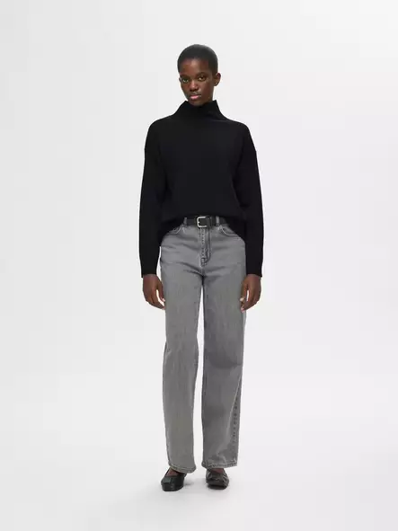 Selected Femme Hella Merinovillapaita - Neulospaidat - 24516094693BLACK - 1