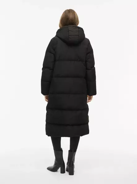 VILA VISTARI Pitkä Hupullinen Untuvatakki - Untuvatakit - NOS14105362BLACK - 2