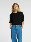 SELECTED FEMME Vilja Lyhythihainen Pellavapaita - Trikoopaidat ja Collegepaidat - 25216090089BLACK - 3