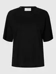 SELECTED FEMME Vilja Lyhythihainen Pellavapaita - Trikoopaidat ja Collegepaidat - 25216090089BLACK - 6