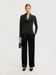SELECTED WOMAN Sandra Pusero Poimutetulla Kauluksella - Neulospaidat - 25616099564BLACK - 5