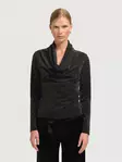 SELECTED WOMAN Sandra Pusero Poimutetulla Kauluksella - Neulospaidat - 25616099564BLACK - 3