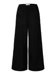 SELECTED FEMME SLFLUISA Leveälahkeiset Pellavasekoitehousut - Pitkät housut - 26216099901BLACK - 6