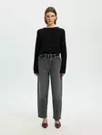 SELECTED WOMEN SLWTHEA Napitettava Merinovillaneuletakki - Neuletakit - NOS16098148BLACK - 1