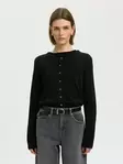 SELECTED WOMEN SLWTHEA Napitettava Merinovillaneuletakki - Neuletakit - NOS16098148BLACK - 3