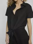 VILA VIPRISILLA Edestä Solmittava Paita - Kangaspaidat - 25214096244BLACK - 4