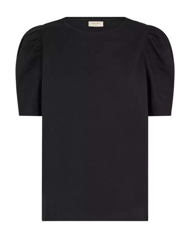 FREE/QUENT Fenja T-paita Puffihihoilla - Trikoopaidat ja Collegepaidat - NOS124228BLACK - 1