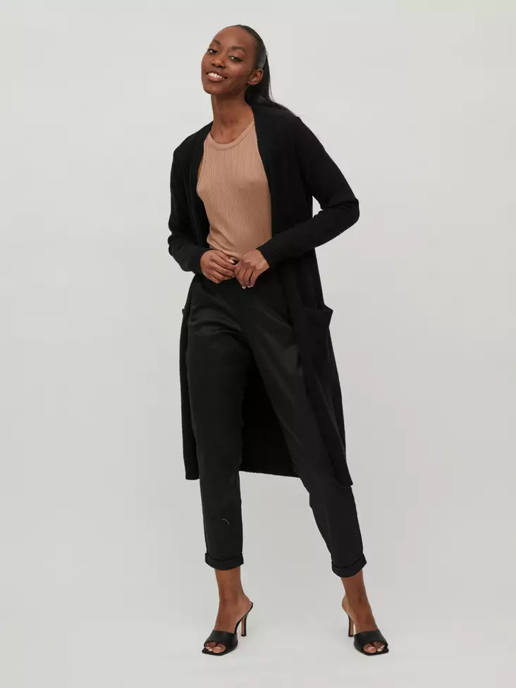 VILA VIRIL Pitkä Perusmallinen Neuletakki - Neuletakit - NOS14042770BLACK - 1