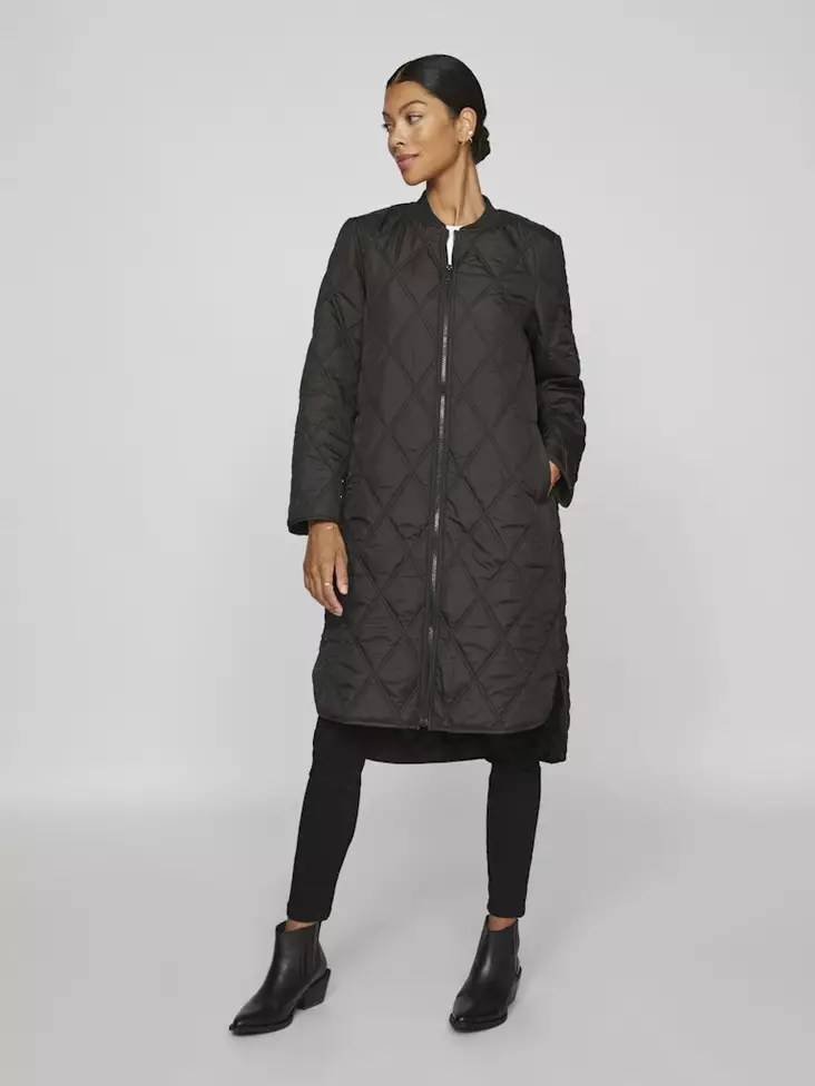 VILA Quila Tikattu Vetoketjullinen Takki - Kevyttakit ja Liivit - 25314102942BLACK - 1