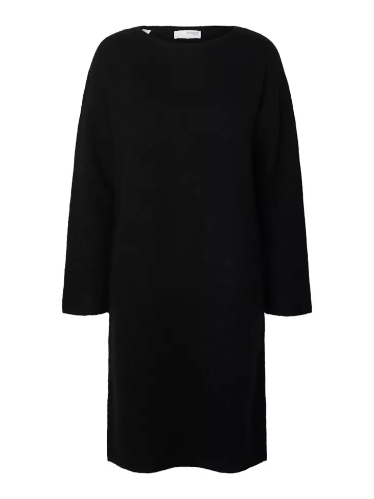 SELECTED WOMEN Lulu Neulemekko Pyöreä Kaula-aukko - Neulepaidat, -tunikat, -mekot - 25516098139BLACK - 1