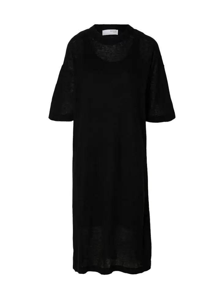 SELECTED WOMEN Shirley Neulemekko Puolihiha - Neulepaidat, -tunikat, -mekot - 25516098415BLACK - 1