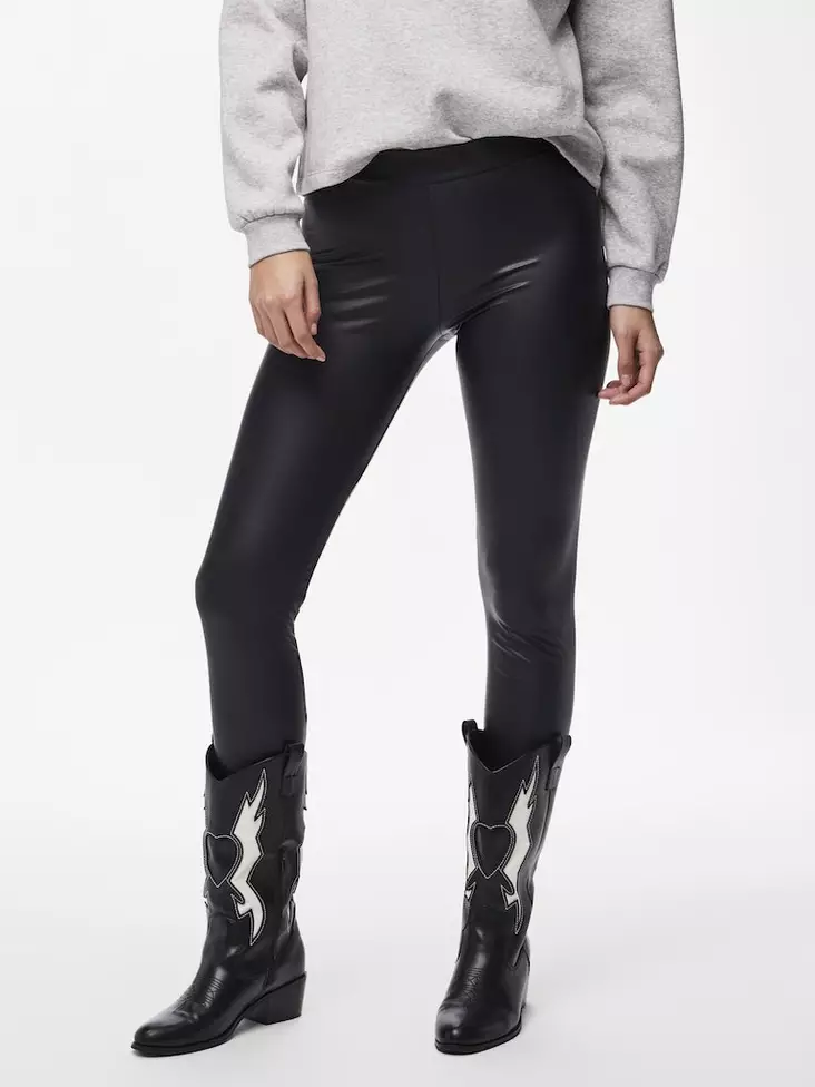PIECES PCNEW SHINY Fleece Leggings - Legginsit - NOS17078199BLACK - 1