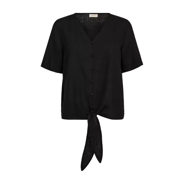 FREE/QUENT Lava Solmittava Pellava Viskoosi Pusero - Kangaspaidat - NOS204238BLACK - 1