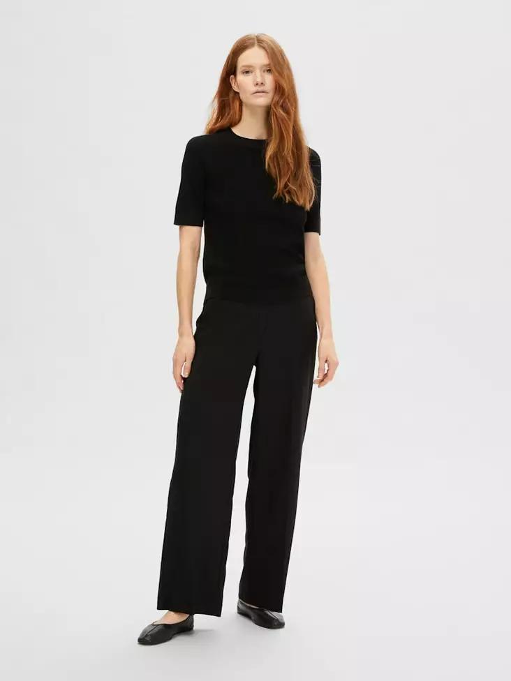 SELECTED FEMME Elinna Lyhythihainen Neulepaita - Neulepaidat, -tunikat, -mekot - 99916092292BLACK - 1