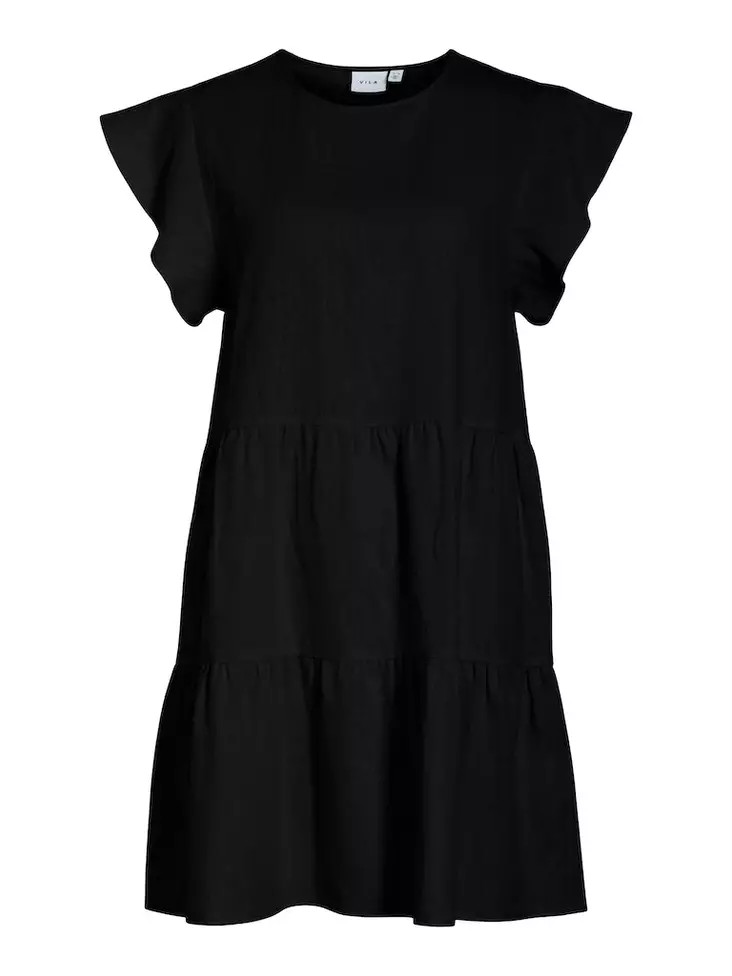 VILA VISUMMER Pellava-Viskoosi Lyhyt Mekko - Kangasmekot - 24314098932BLACK - 1