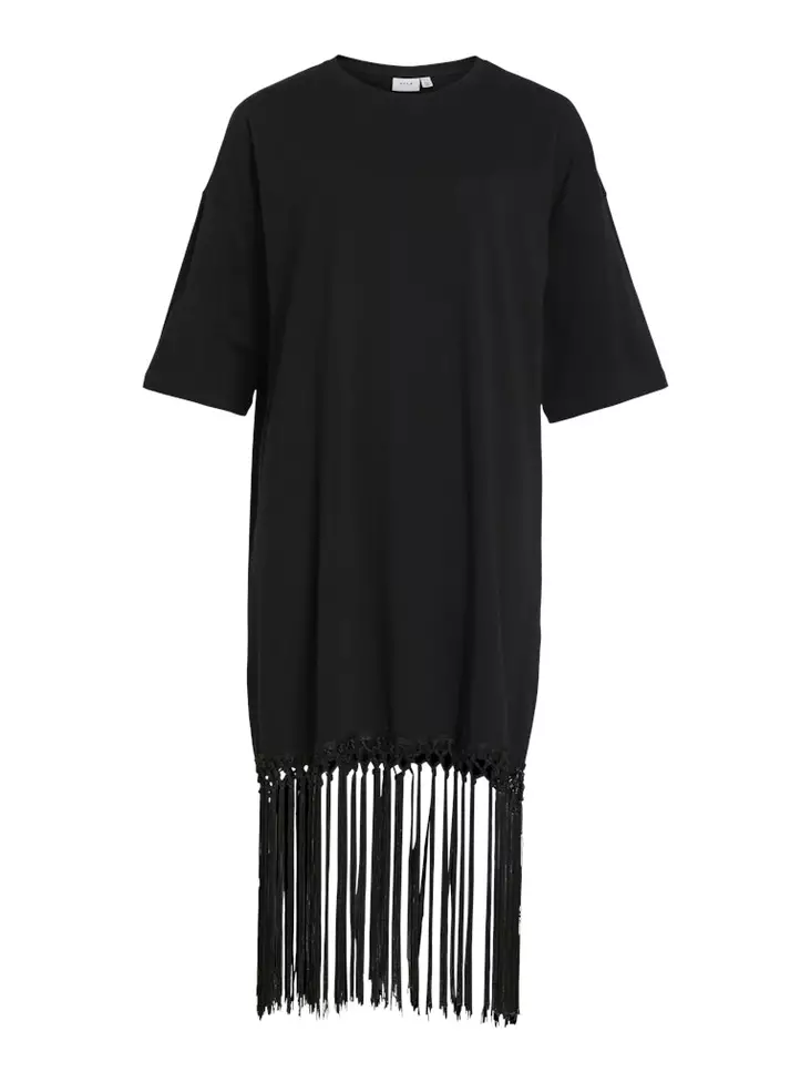 VILA VIKATA Oversize Fringe Mekko - Kangasmekot - 26414122130BLACK - 1