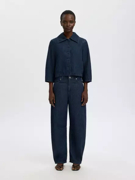SELECTED WOMEN SLWHANNA Rento Farkkutakki 3/4-hihoilla - Farkkutakit - 26316101407DARKBL - 1