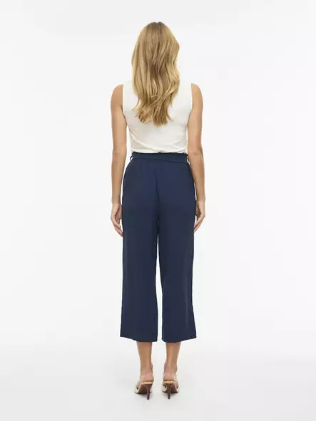 VILA VIJOSA Korkeavyötäröiset Culottes Housut - Cropped, 7/8 -lahje - NOS14100306NAVYBL - 2
