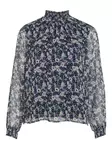 VILA Falia Kukkakuosillinen Paita High Neck - Kangaspaidat - 25414111259NAVYBL - 1