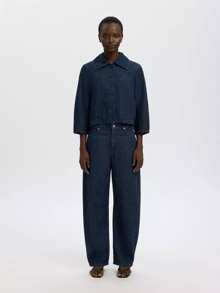 SELECTED WOMEN SLWHANNA Rento Farkkutakki 3/4-hihoilla - Farkkutakit - 26316101407DARKBL - 1